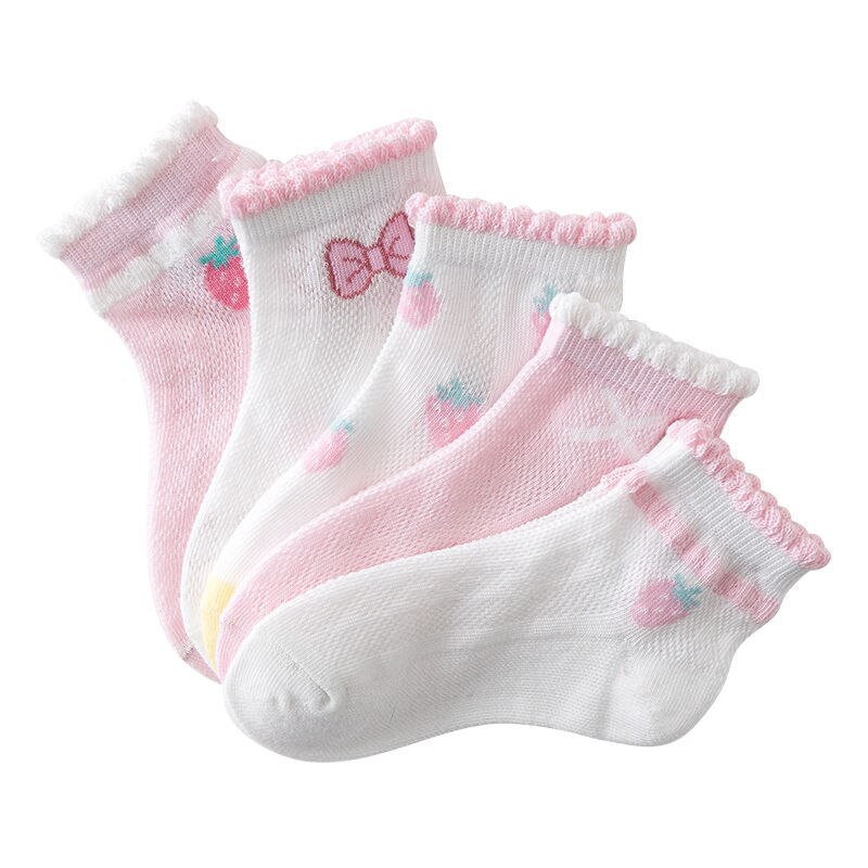 5 Pairs/Lot Children Cotton Socks Boy Girl Baby Cu..